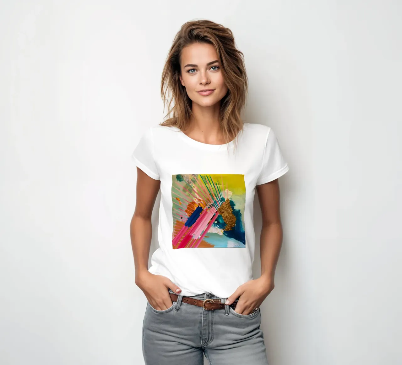 Explosion des rayons dorés t-shirt ajusté pour femmes de Sublime Layers