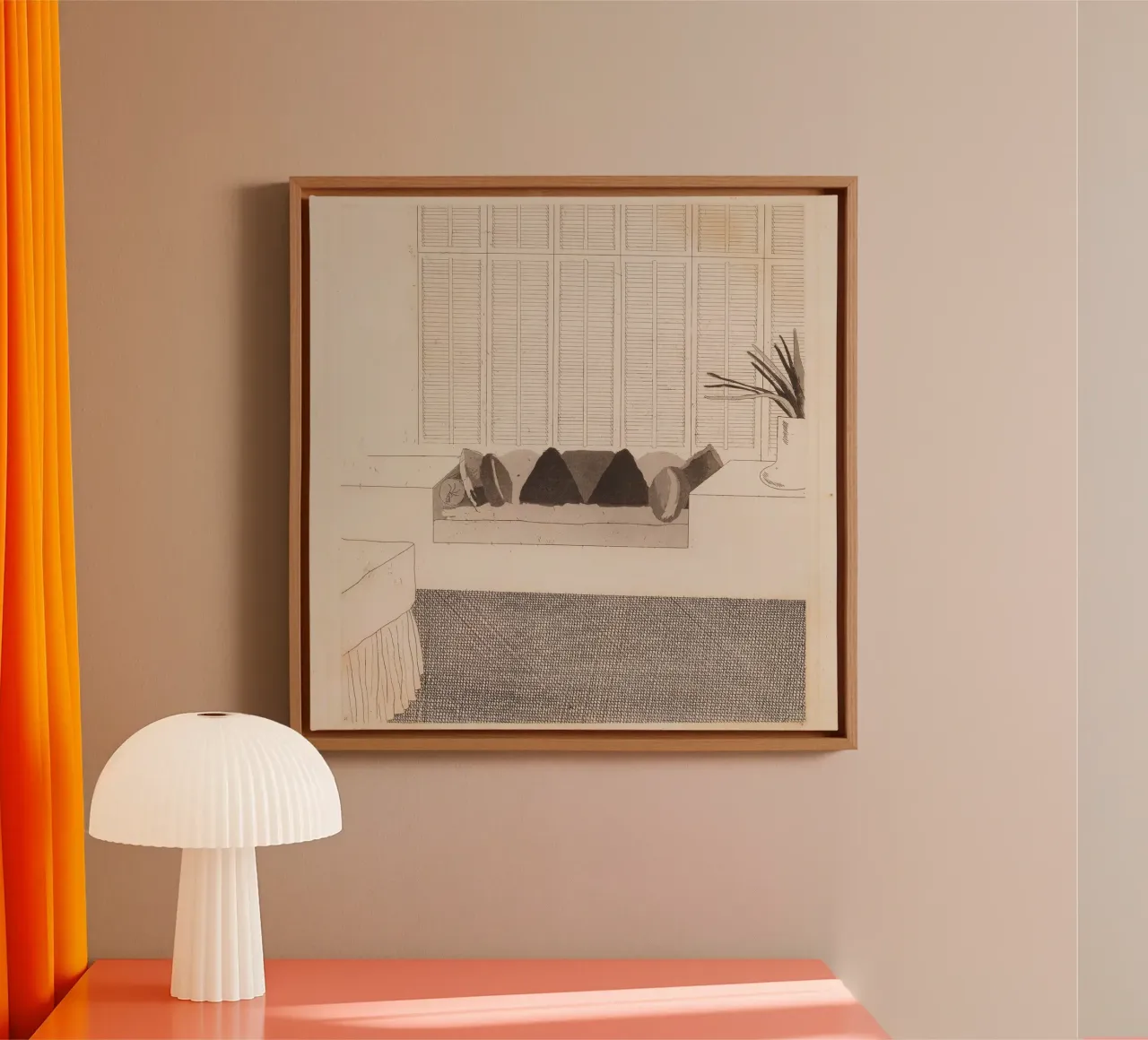 cuscini di david hockney 1968 tela con Cornice a cassetta da khanrosie