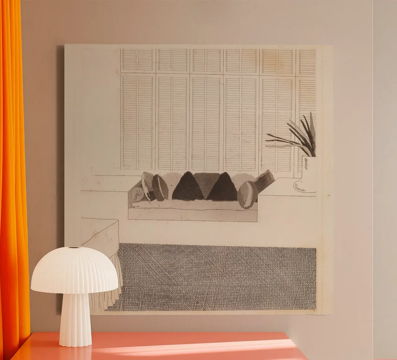 cuscini di david hockney 1968 tela con Cornice a cassetta da khanrosie