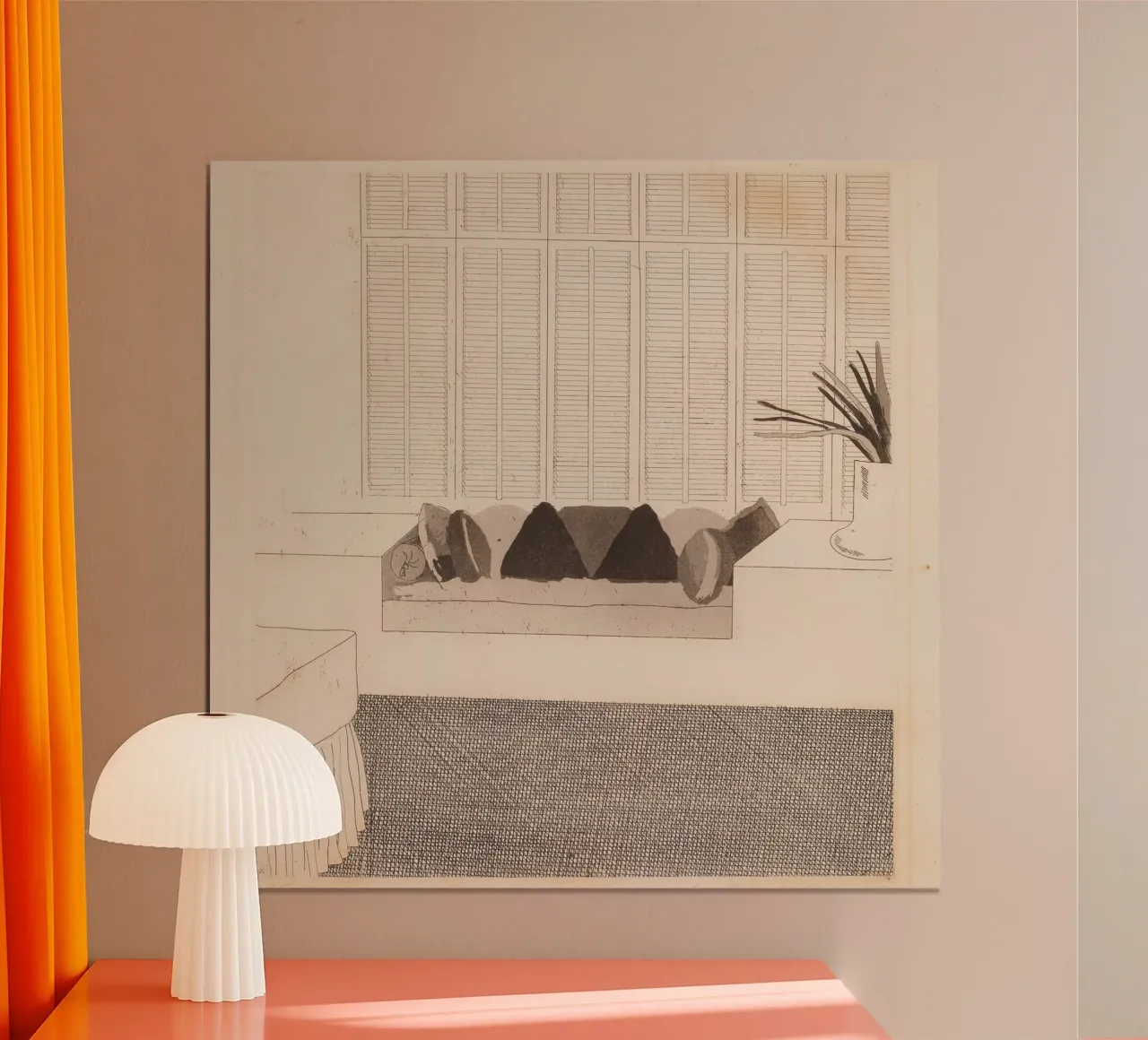 cuscini di david hockney 1968 carta hahnemühle da khanrosie
