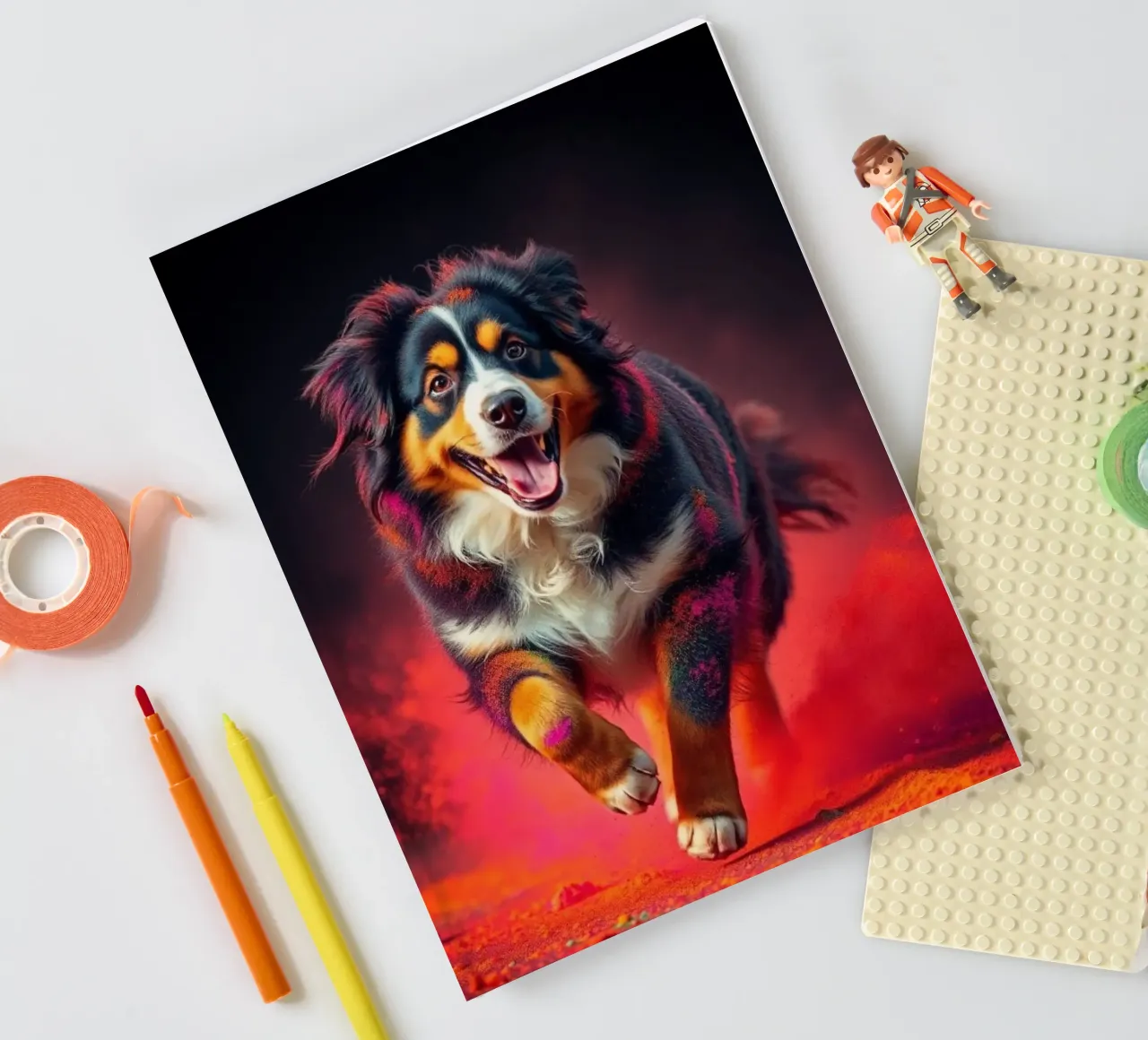 The colorful Bernese Mountain Dog #80 notebook by Yumis.Beargang.and.Me