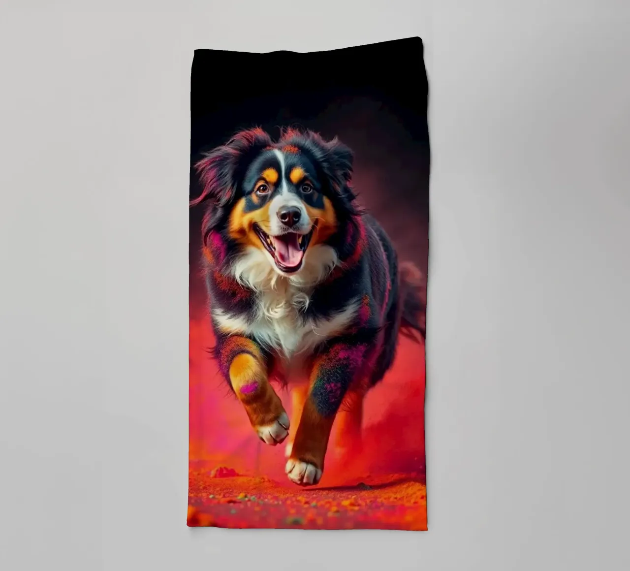 The colorful Bernese Mountain Dog #80 towel by Yumis.Beargang.and.Me