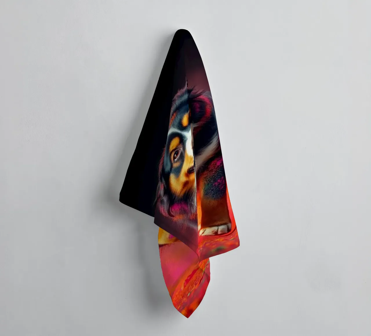 The colorful Bernese Mountain Dog #80 towel by Yumis.Beargang.and.Me