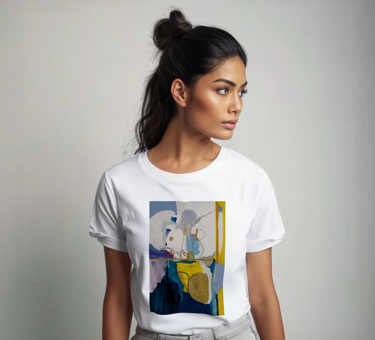 Azure Geometric Rift t-shirt da Sublime Layers