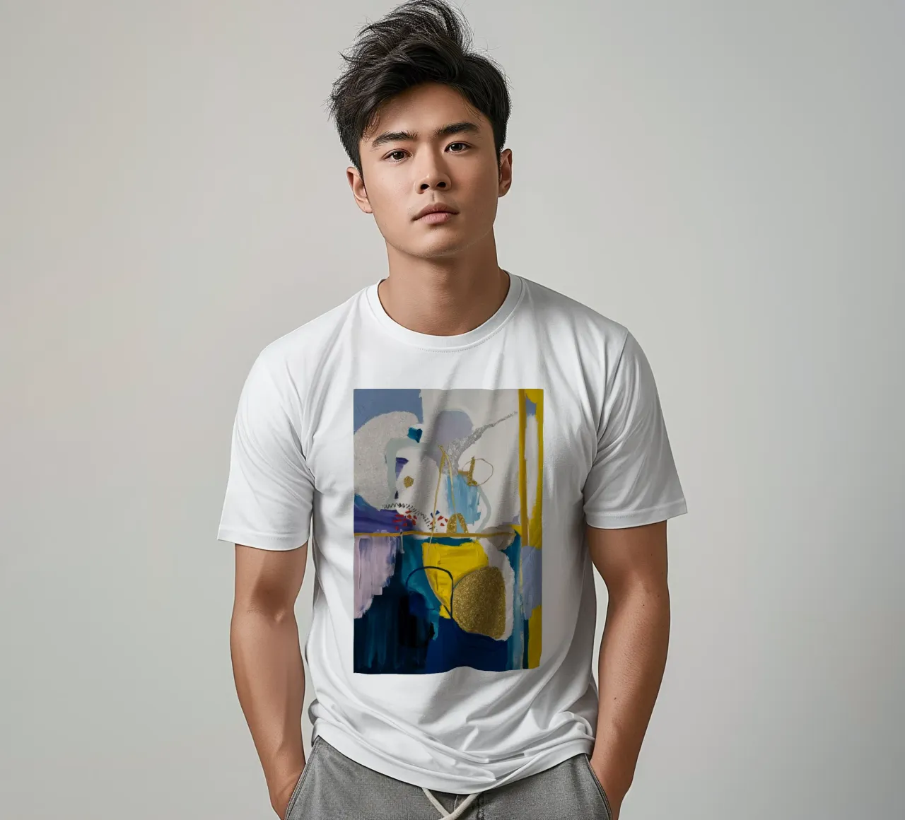 Azure Geometric Rift t-shirt da Sublime Layers
