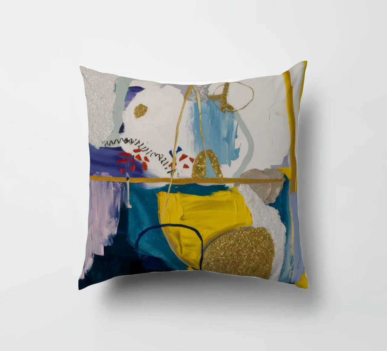Azure Geometric Rift cuscino da Sublime Layers