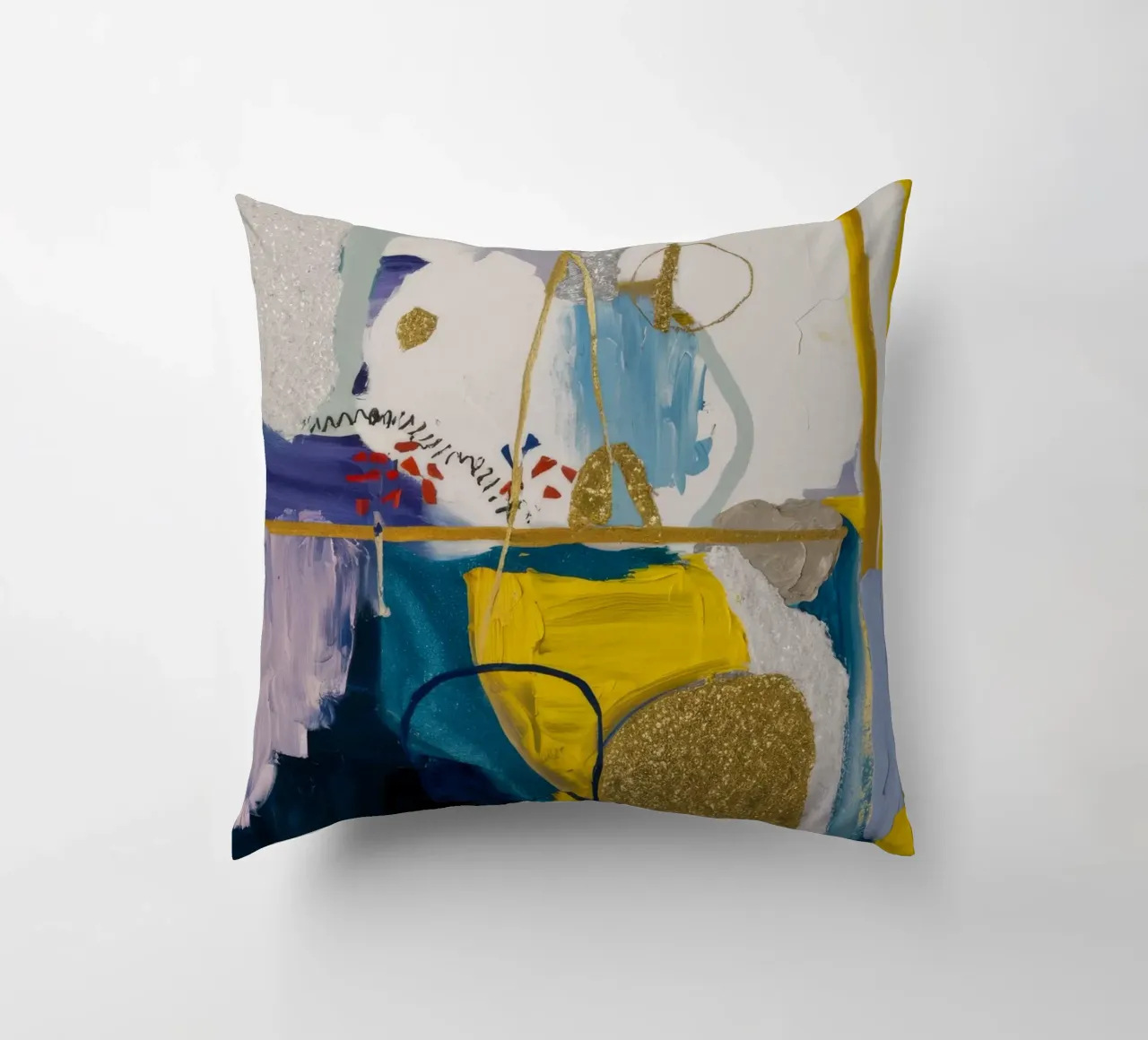 Azure Geometric Rift cuscino da Sublime Layers