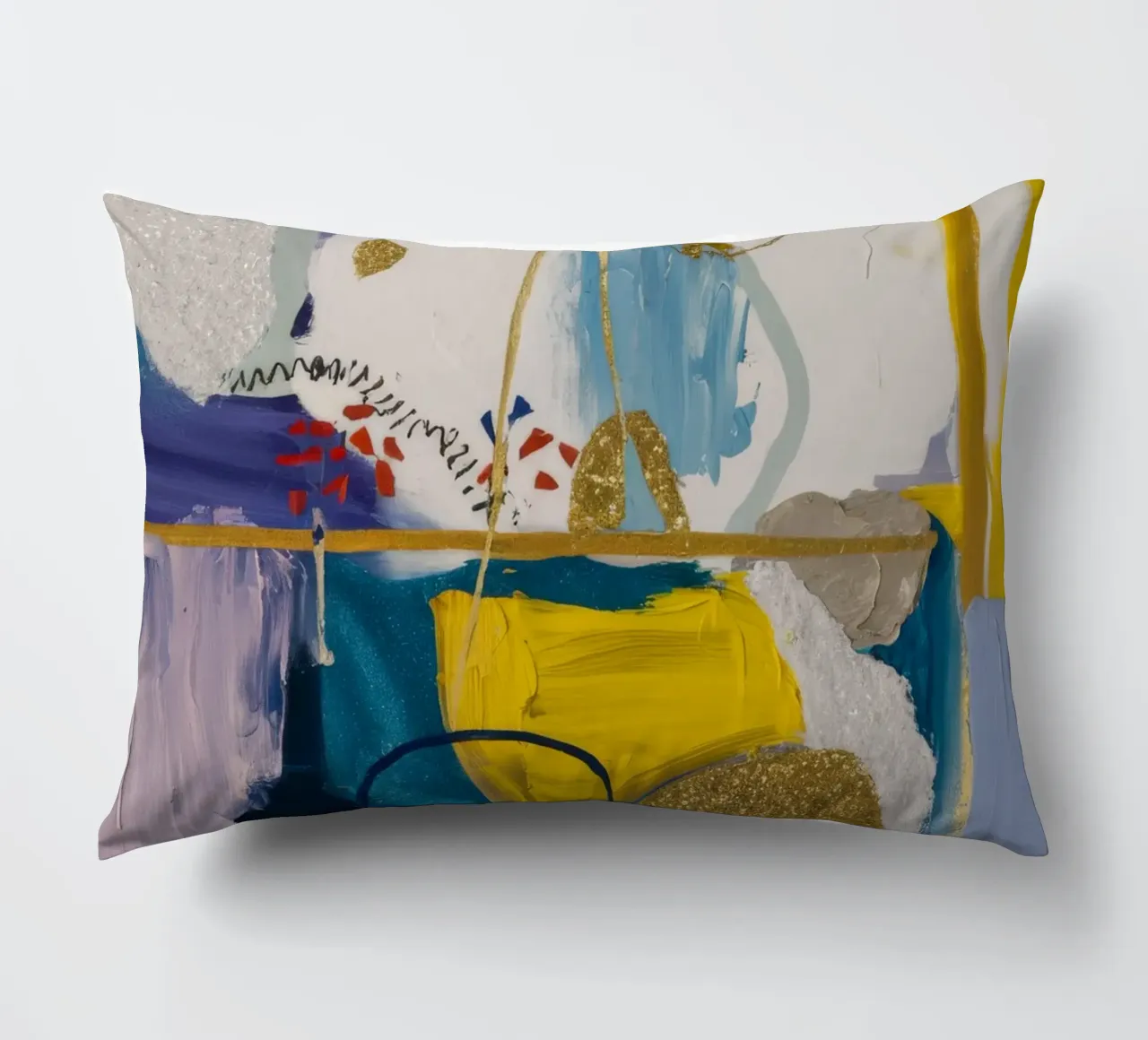 Azure Geometric Rift cuscino da Sublime Layers