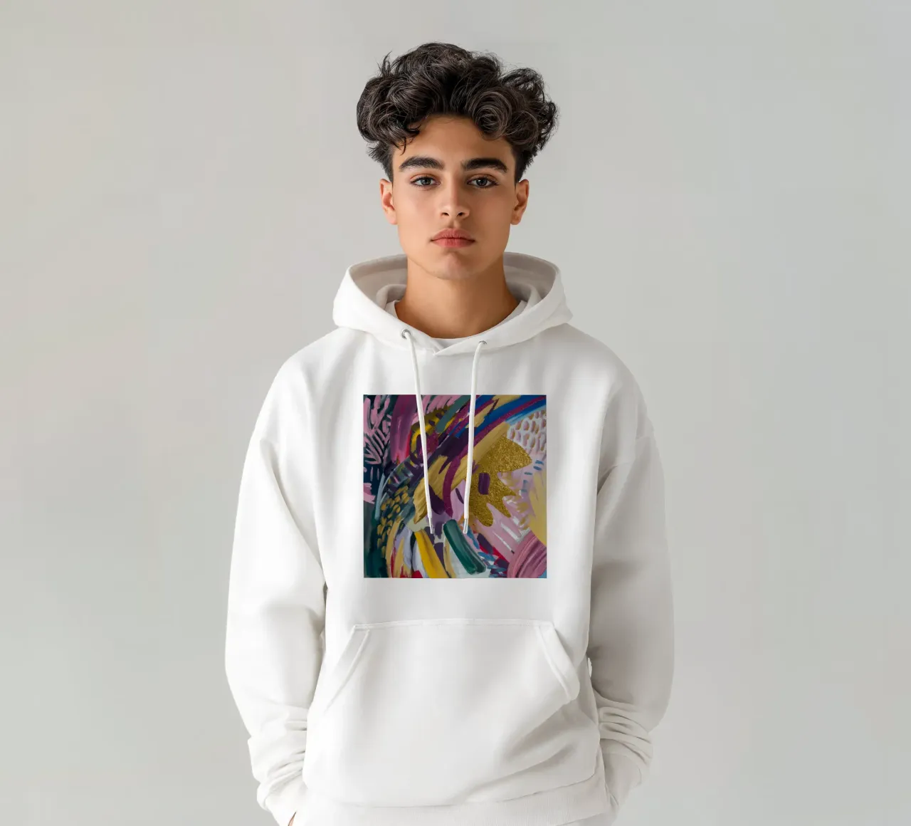 Fioritura del vortice d'oro felpa con cappuccio da Sublime Layers