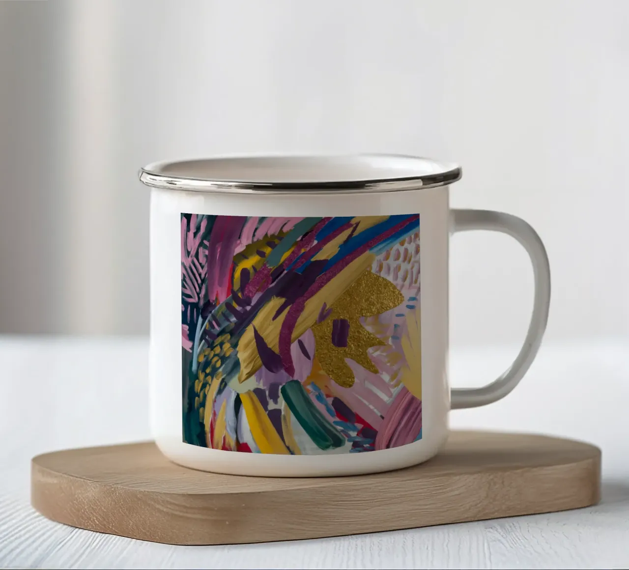 Fioritura del vortice d'oro tazza in smalto da Sublime Layers