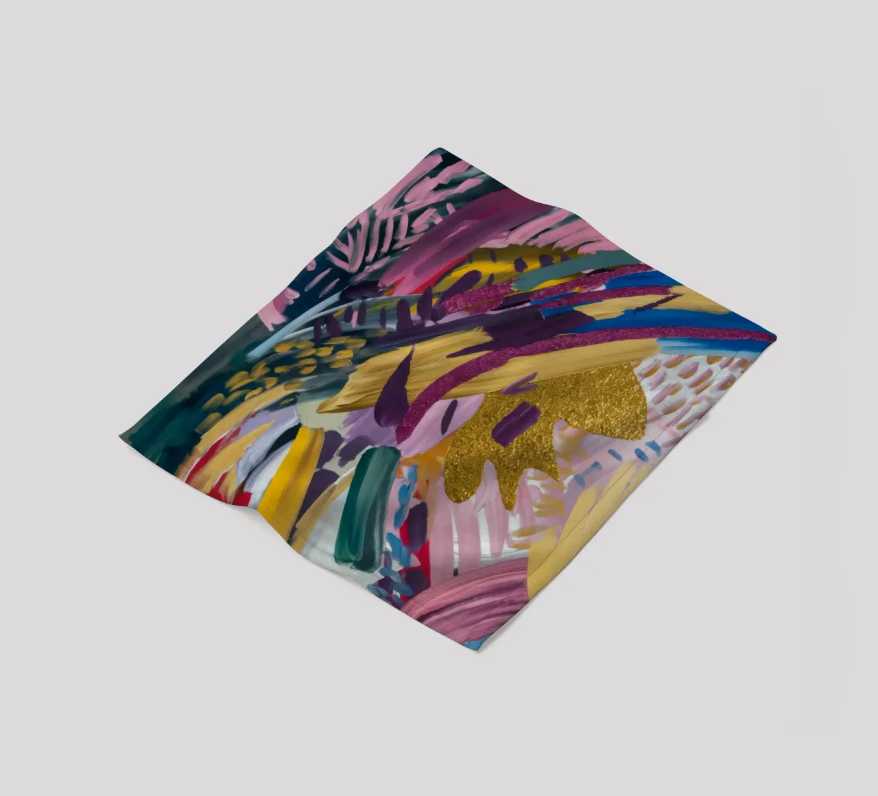 Golden Vortex Bloom fleece blanket by Sublime Layers