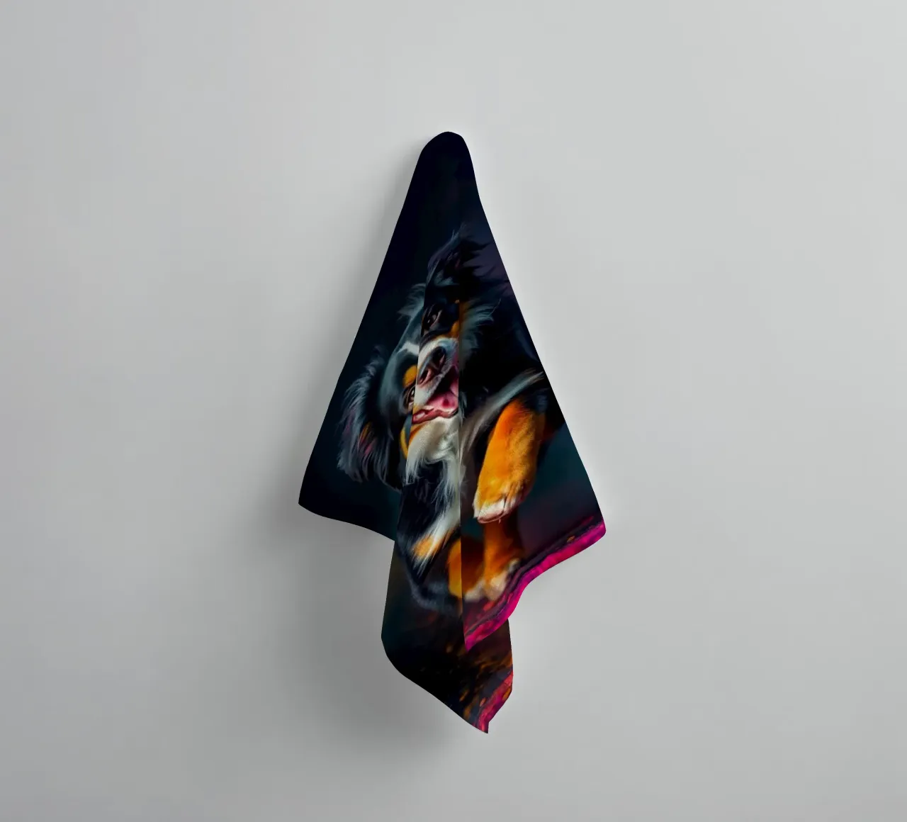 The colorful Bernese Mountain Dog #82 towel by Yumis.Beargang.and.Me