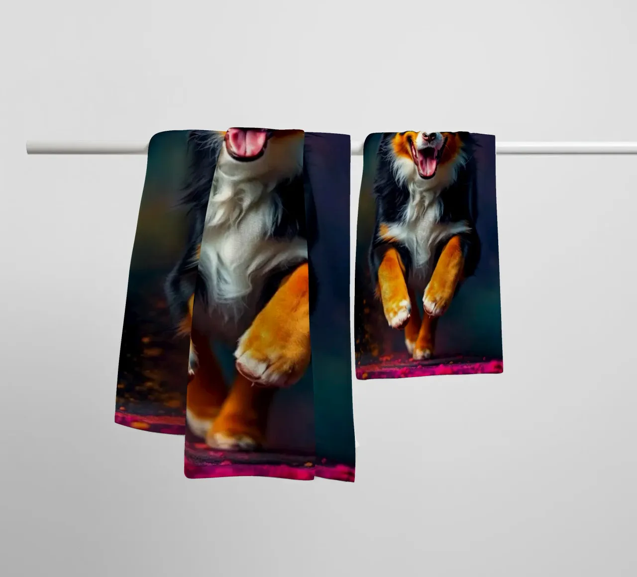 The colorful Bernese Mountain Dog #82 towel by Yumis.Beargang.and.Me