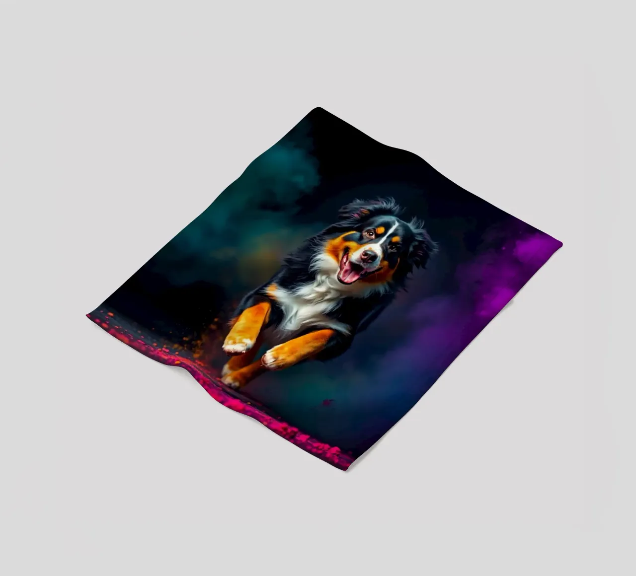 The colorful Bernese Mountain Dog #82 fleece blanket by Yumis.Beargang.and.Me