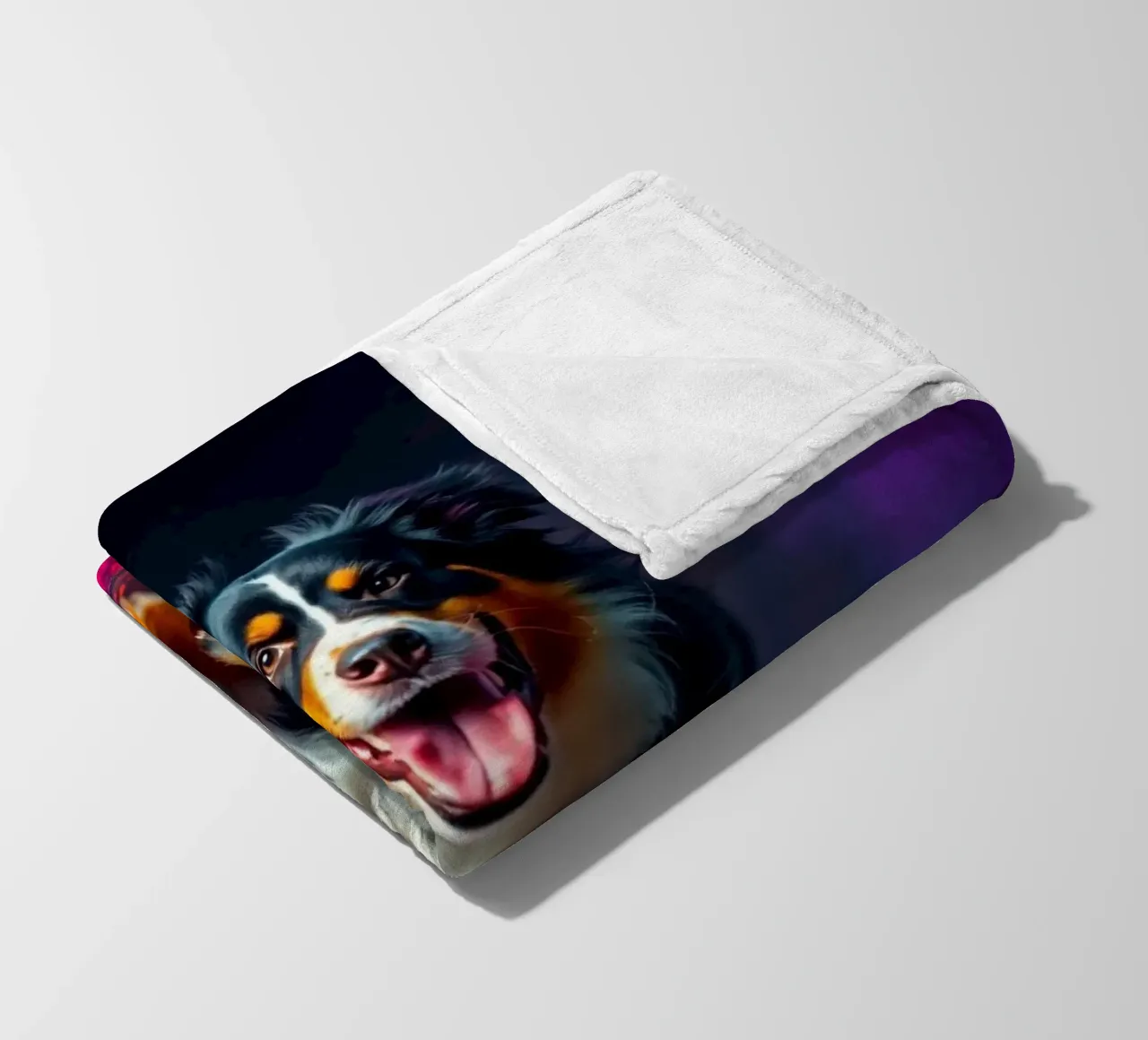 The colorful Bernese Mountain Dog #82 fleece blanket by Yumis.Beargang.and.Me