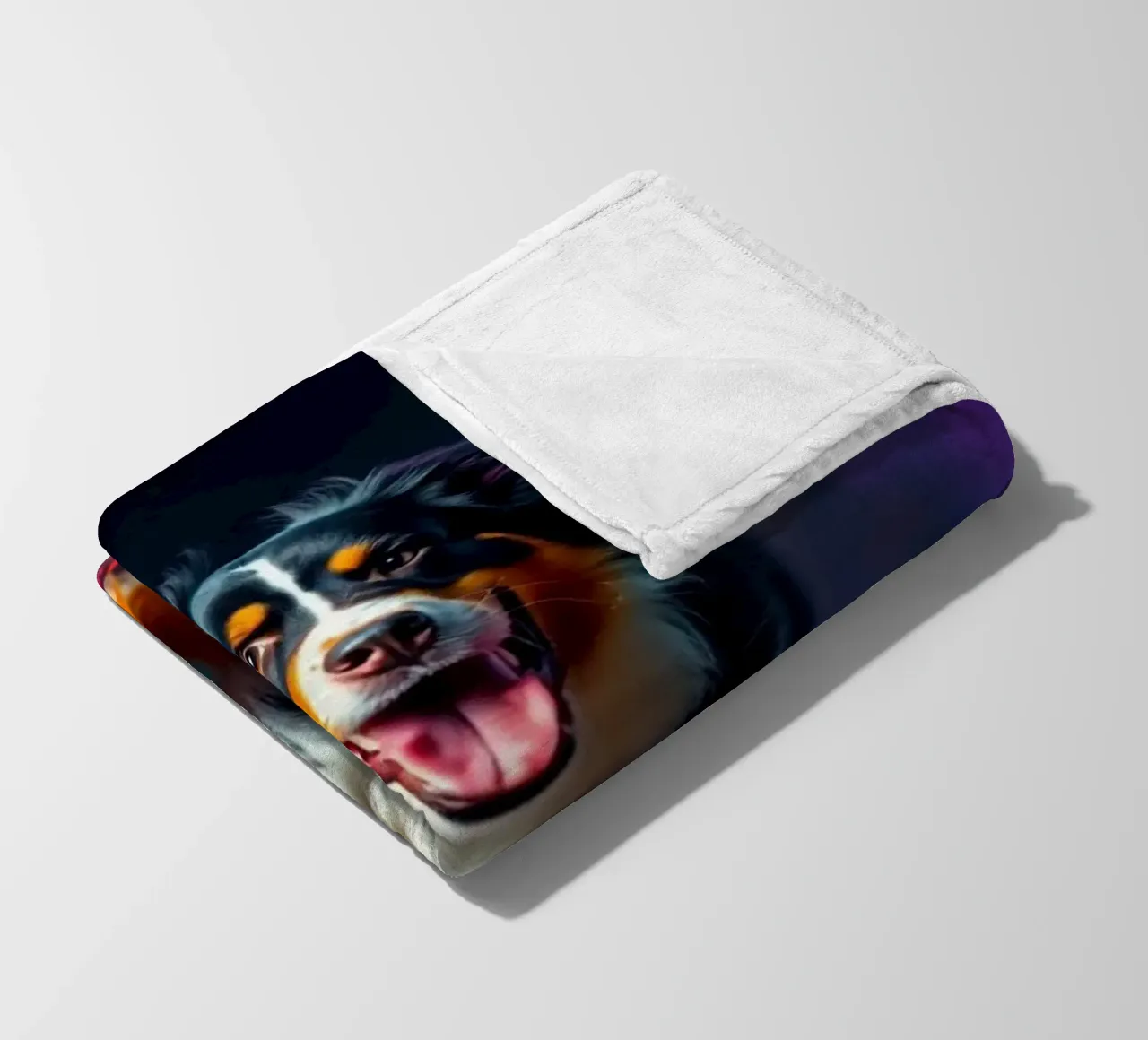 The colorful Bernese Mountain Dog #82 fleece blanket by Yumis.Beargang.and.Me