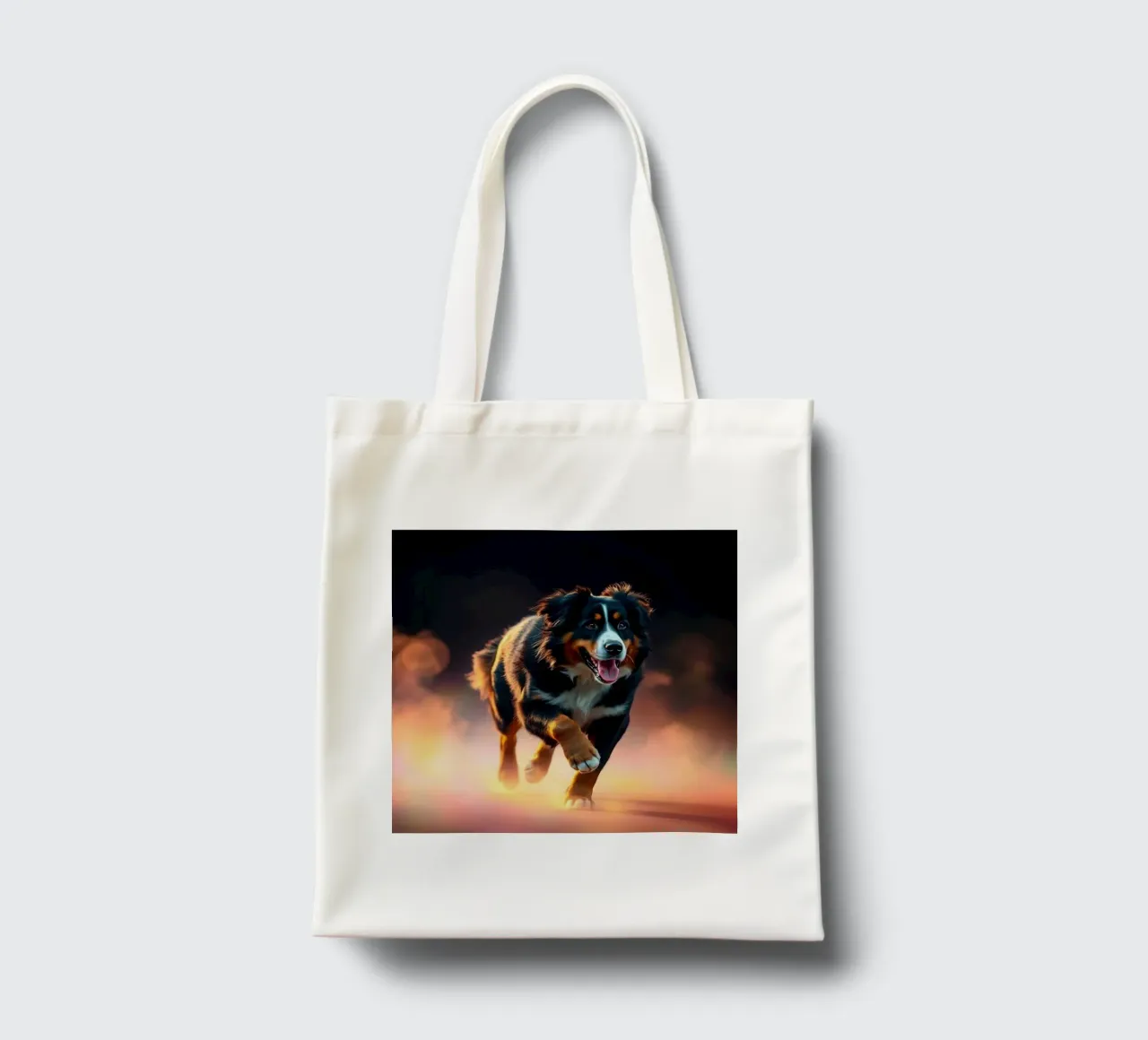 The colorful Bernese Mountain Dog #84 tote bag by Yumis.Beargang.and.Me
