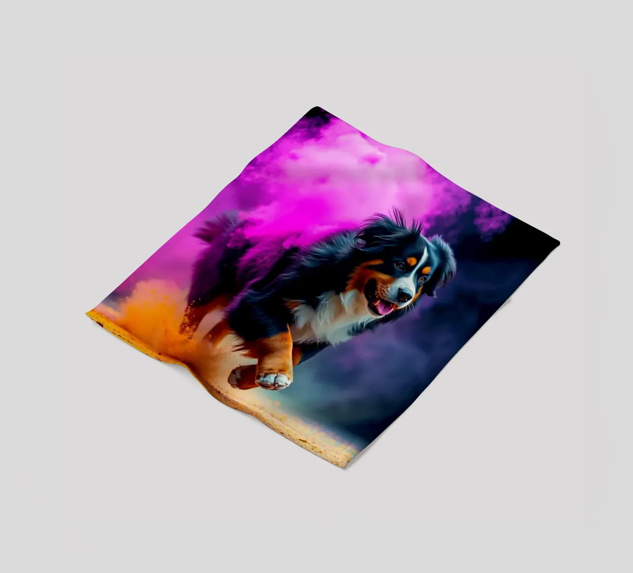 The colorful Bernese Mountain Dog #85 fleece blanket by Yumis.Beargang.and.Me