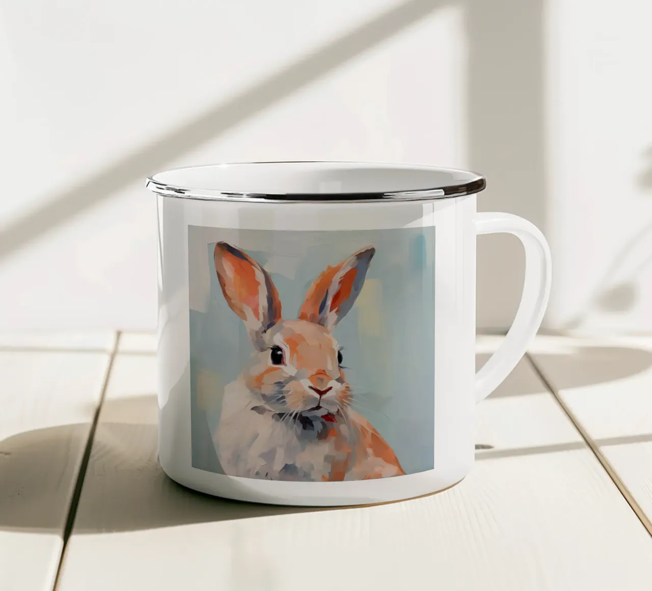 Coniglio tazza in smalto da Imagine