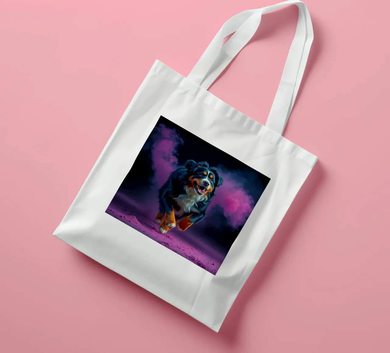 The colorful Bernese Mountain Dog #87 tote bag by Yumis.Beargang.and.Me