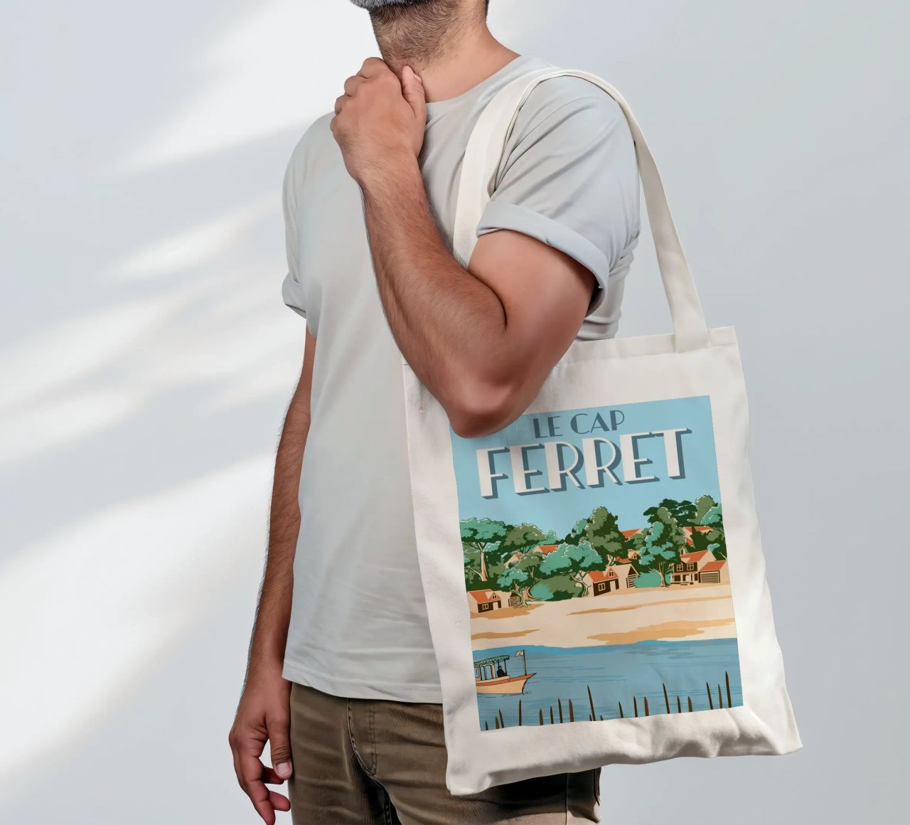 Cap Ferret Vintage Poster | French Coastal Art tote bag de Une Affaire de Filles