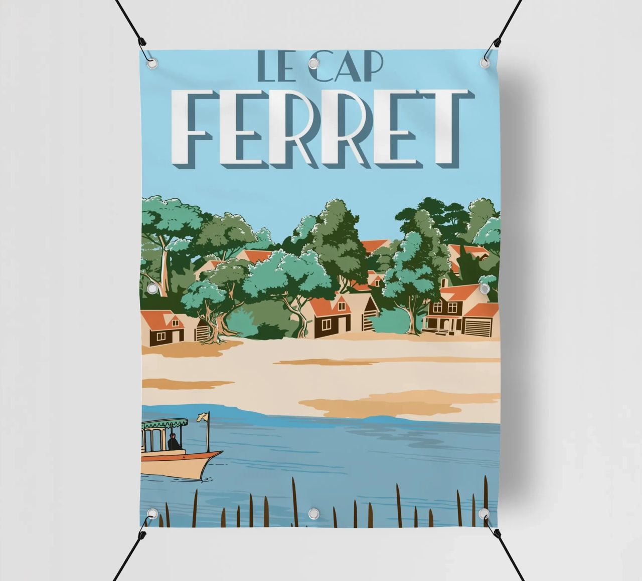 Cap Ferret Vintage Poster | French Coastal Art bâche pvc de Une Affaire de Filles