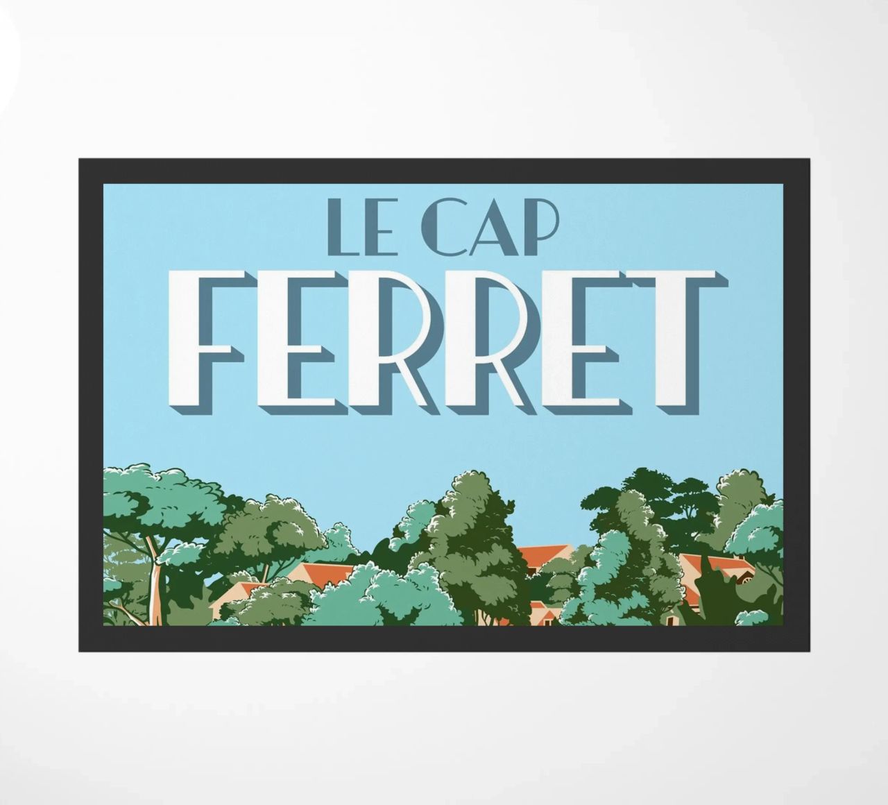 Cap Ferret Vintage Poster | French Coastal Art paillasson de Une Affaire de Filles