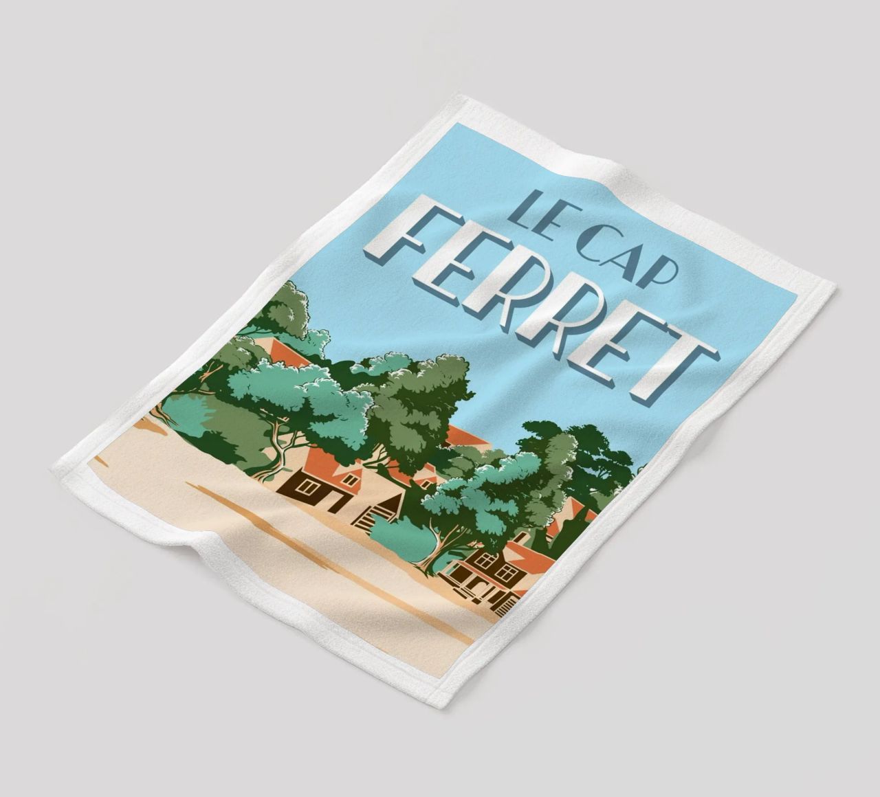 Cap Ferret Vintage Poster | French Coastal Art plaid polaire de Une Affaire de Filles