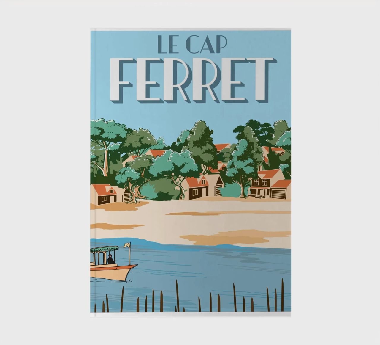 Cap Ferret Vintage Poster | French Coastal Art carnet de notes de Une Affaire de Filles