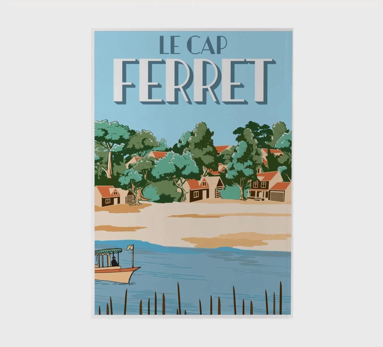 Cap Ferret Vintage Poster | French Coastal Art carnet de notes de Une Affaire de Filles