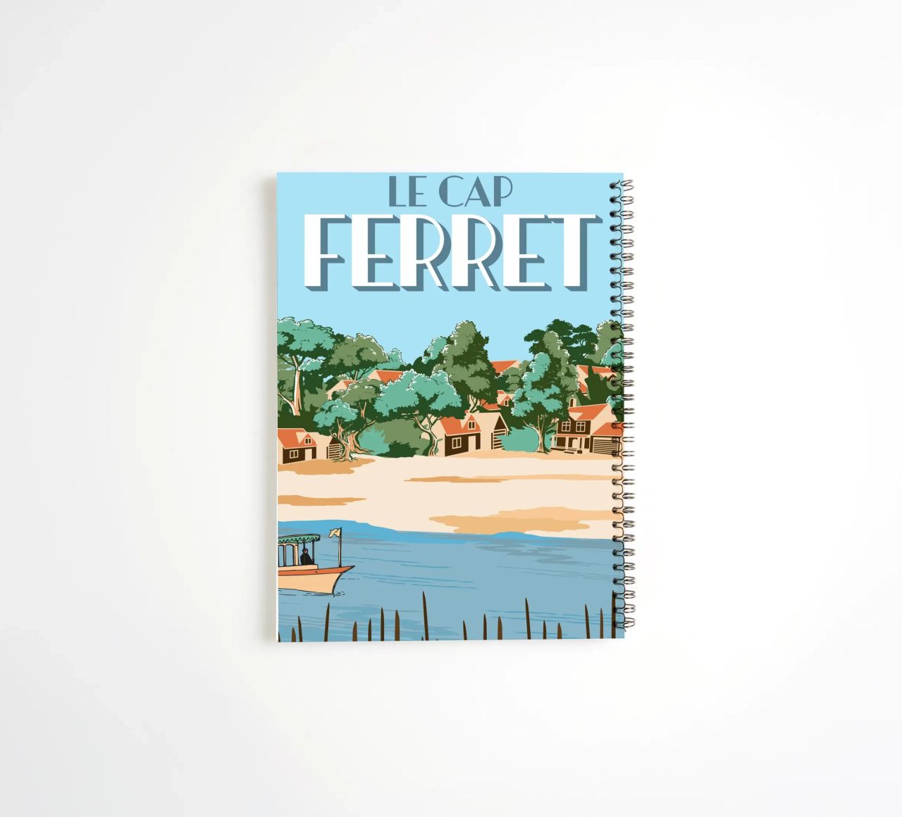 Cap Ferret Vintage Poster | French Coastal Art carnet à spirale de Une Affaire de Filles