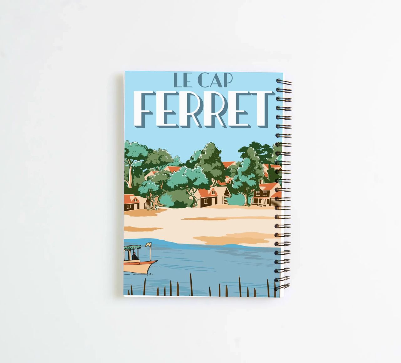 Cap Ferret Vintage Poster | French Coastal Art carnet à spirale de Une Affaire de Filles
