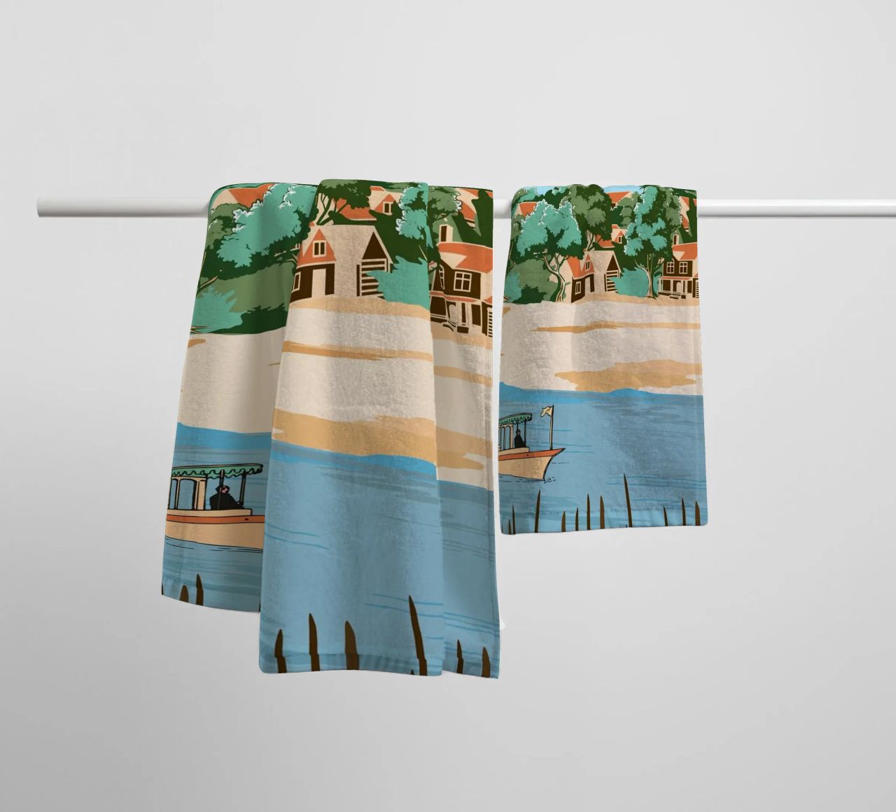 Cap Ferret Vintage Poster | French Coastal Art serviette de bain de Une Affaire de Filles