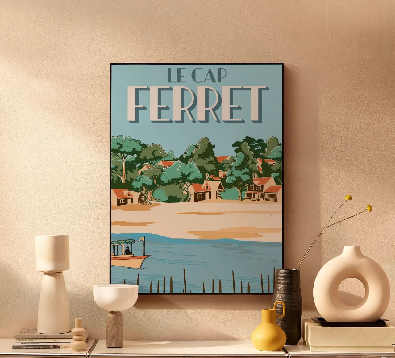 Cap Ferret Vintage Poster | French Coastal Art plexiglas de Une Affaire de Filles