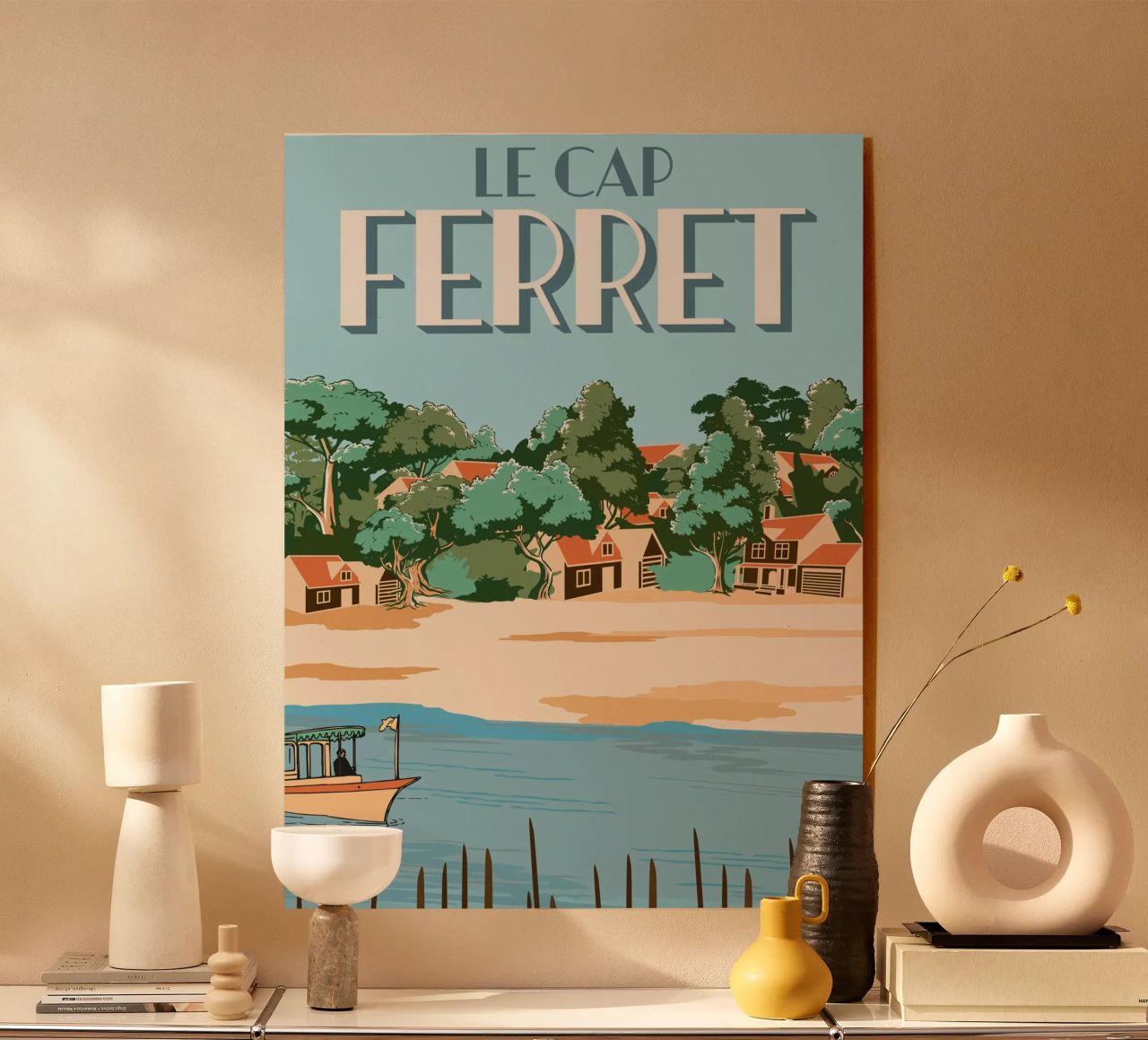 Cap Ferret Vintage Poster | French Coastal Art plexiglas de Une Affaire de Filles