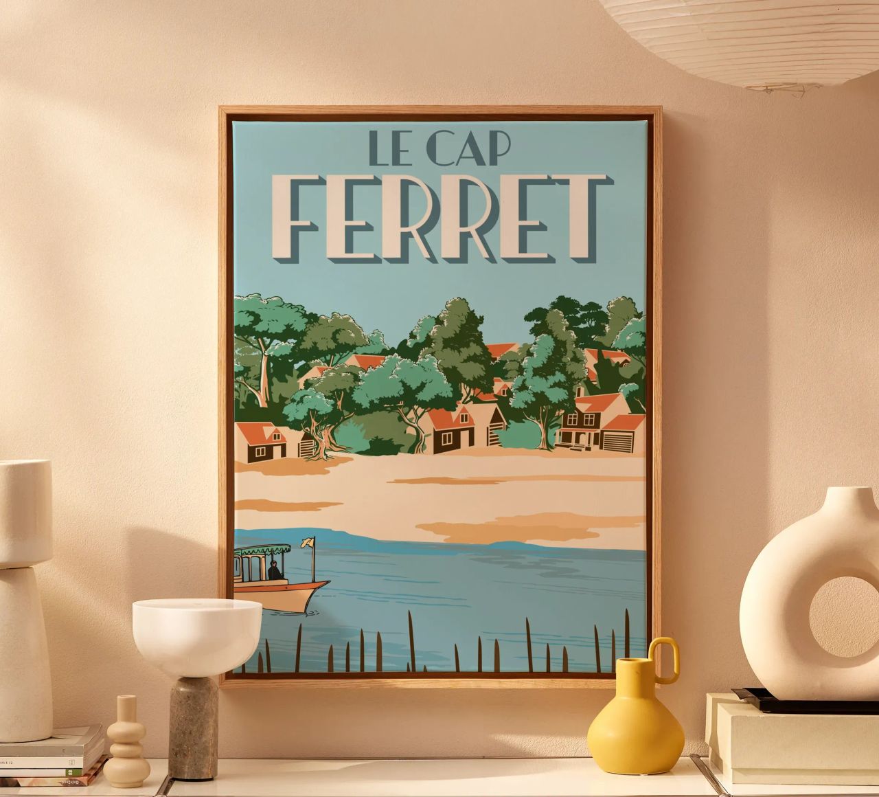 Cap Ferret Vintage Poster | French Coastal Art toile de Une Affaire de Filles
