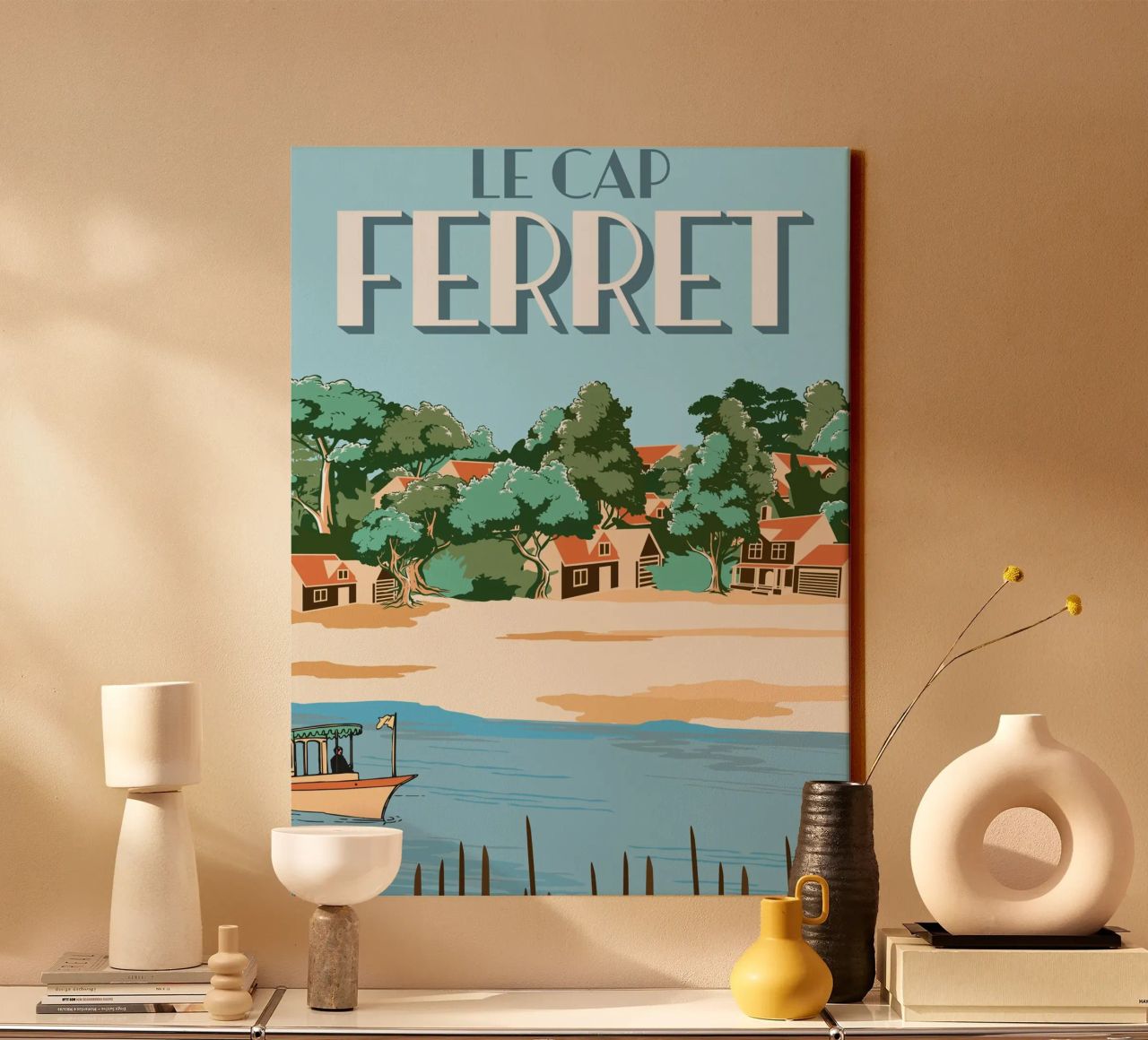 Cap Ferret Vintage Poster | French Coastal Art toile de Une Affaire de Filles