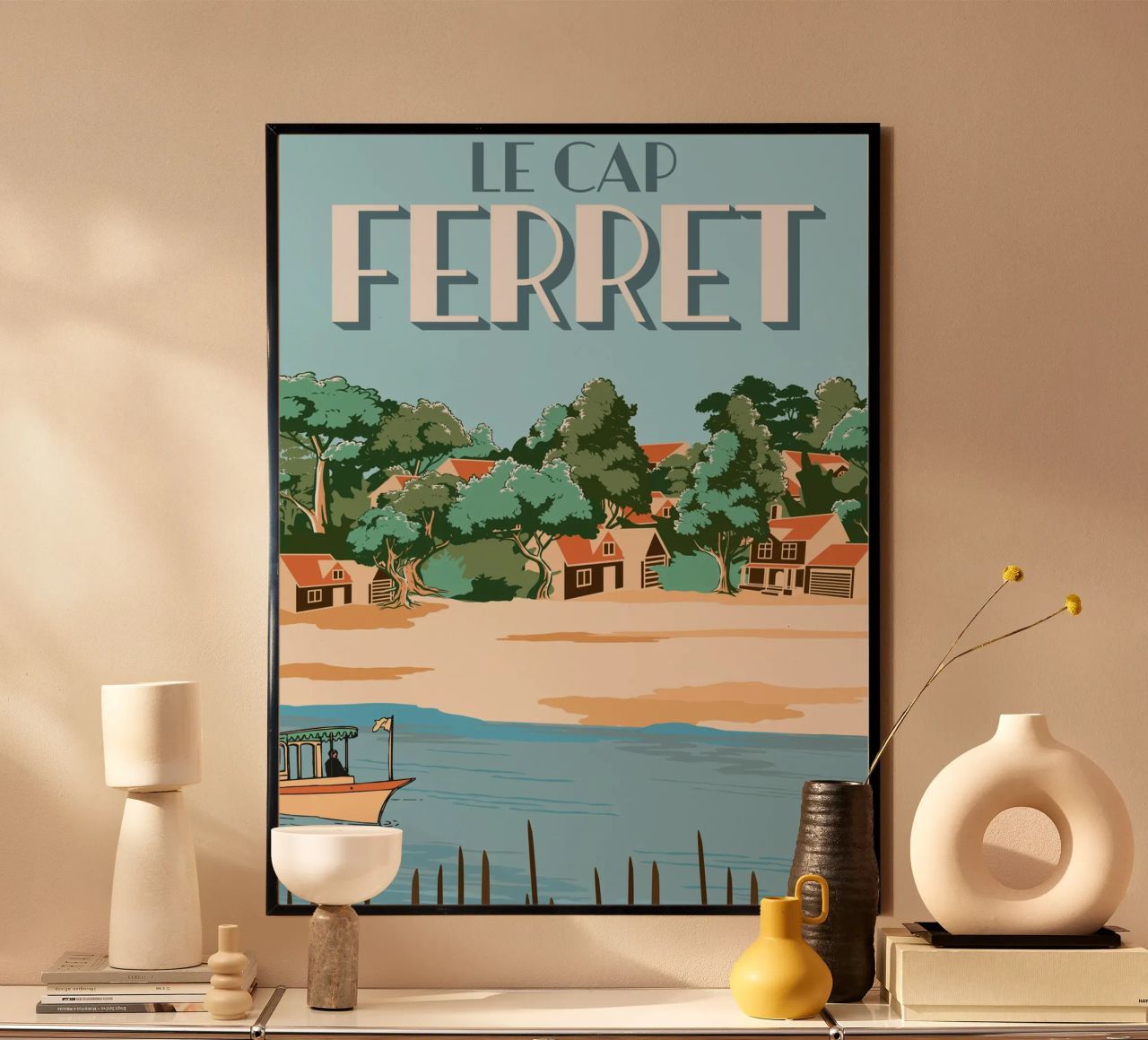 Cap Ferret Vintage Poster | French Coastal Art poster de Une Affaire de Filles