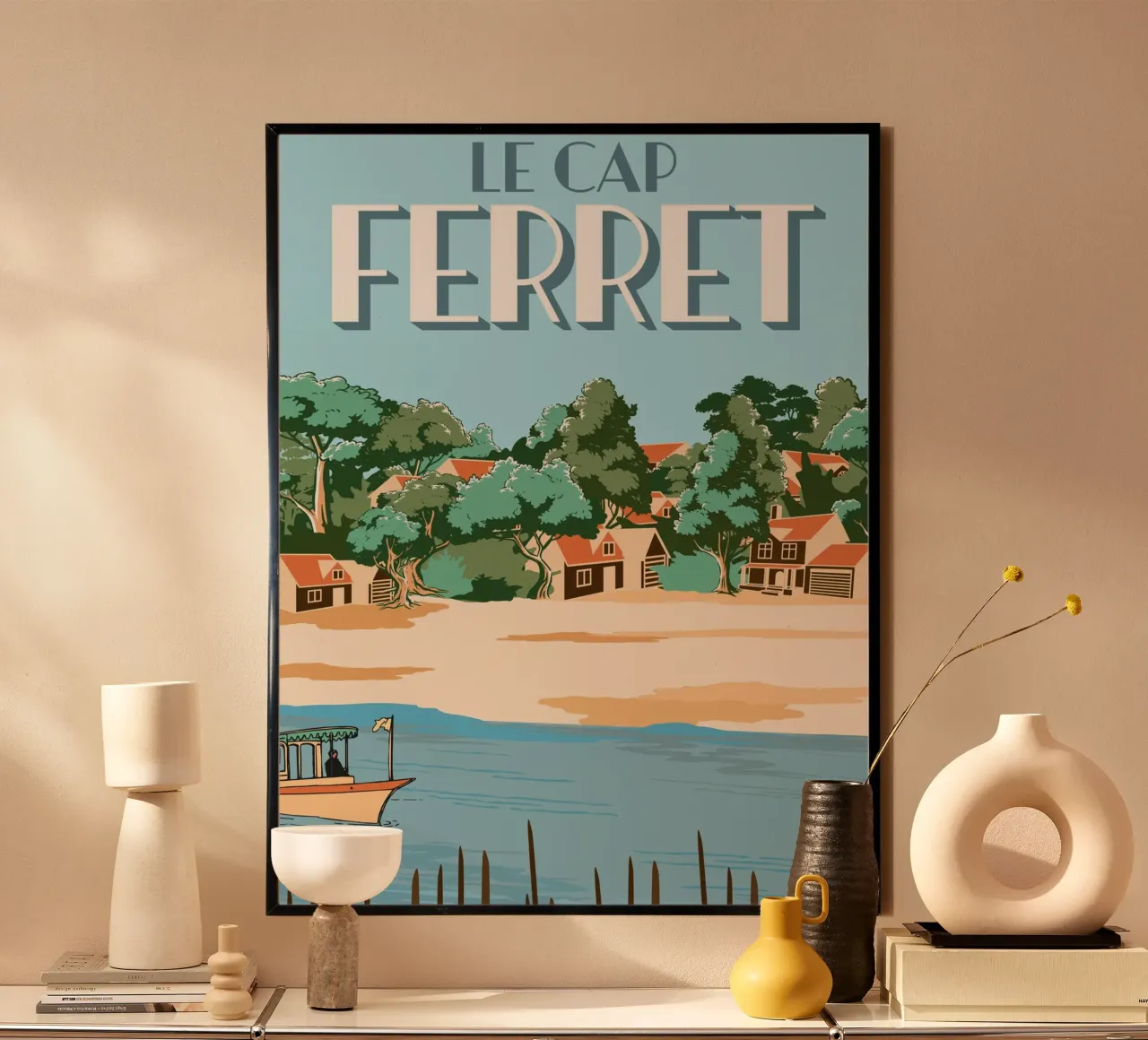 Cap Ferret Vintage Poster | French Coastal Art poster by Une Affaire de Filles