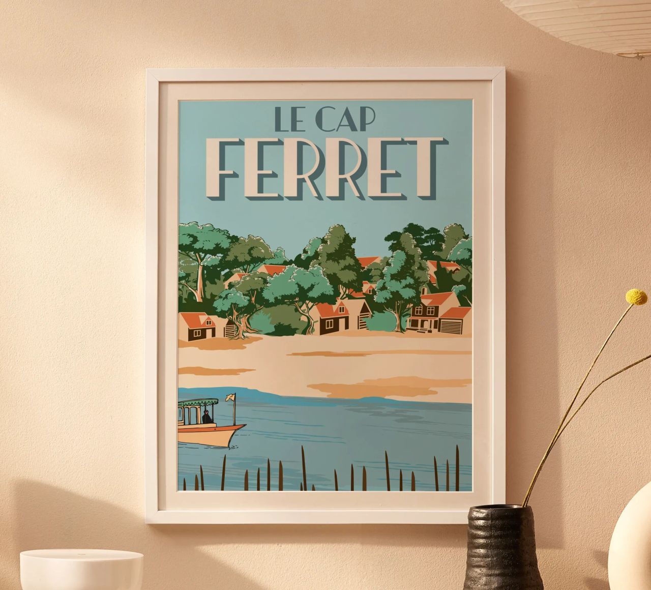 Cap Ferret Vintage Poster | French Coastal Art poster de Une Affaire de Filles