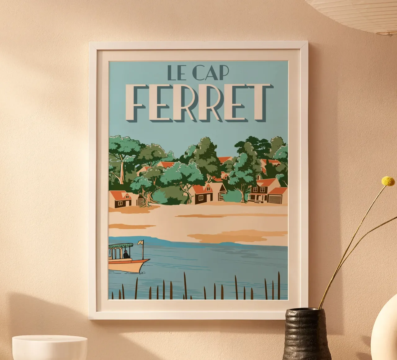 Cap Ferret Vintage Poster | French Coastal Art poster by Une Affaire de Filles
