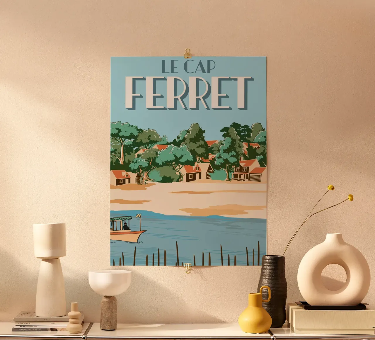 Cap Ferret Vintage Poster | French Coastal Art poster by Une Affaire de Filles