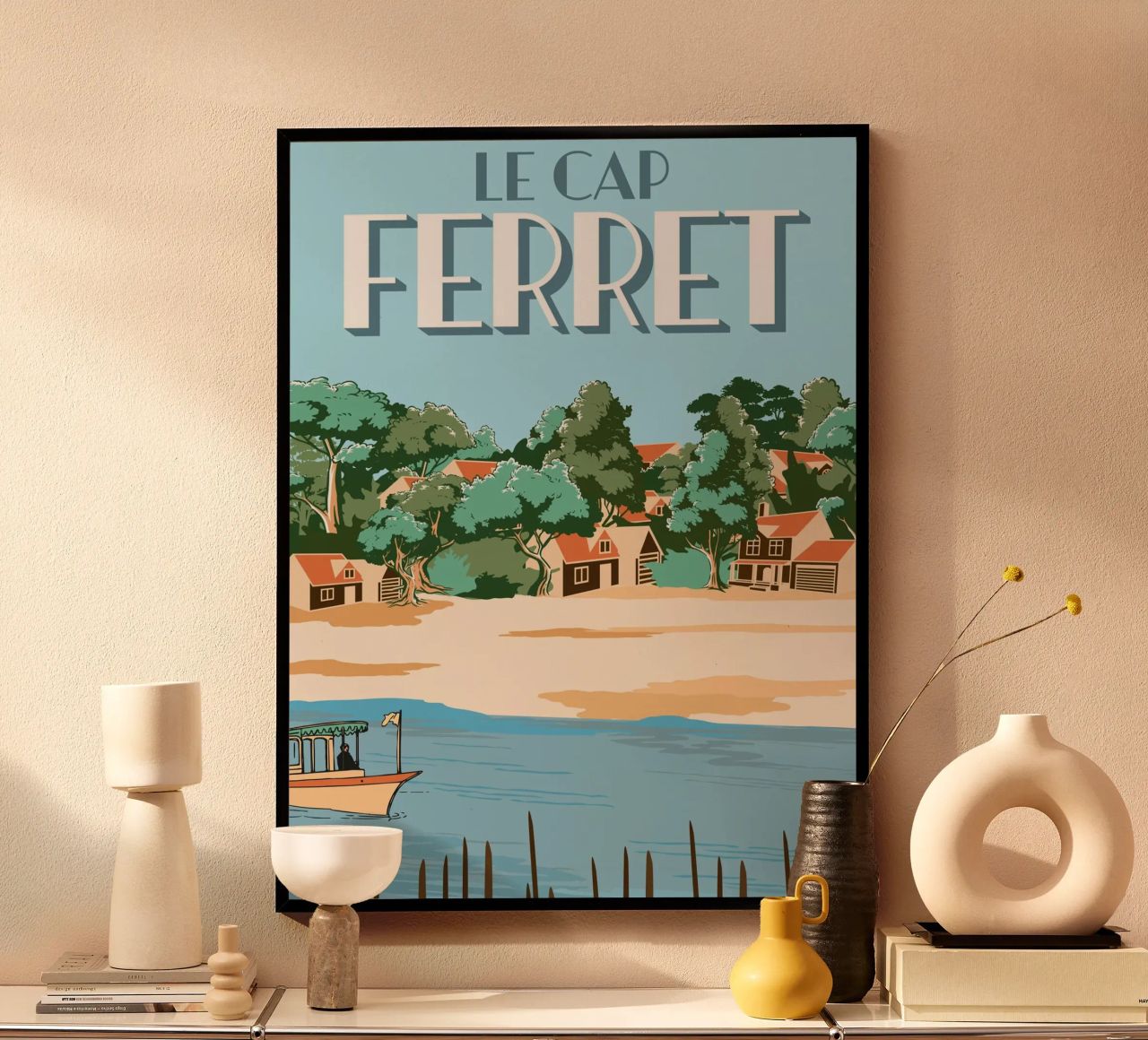 Cap Ferret Vintage Poster | French Coastal Art poster de Une Affaire de Filles
