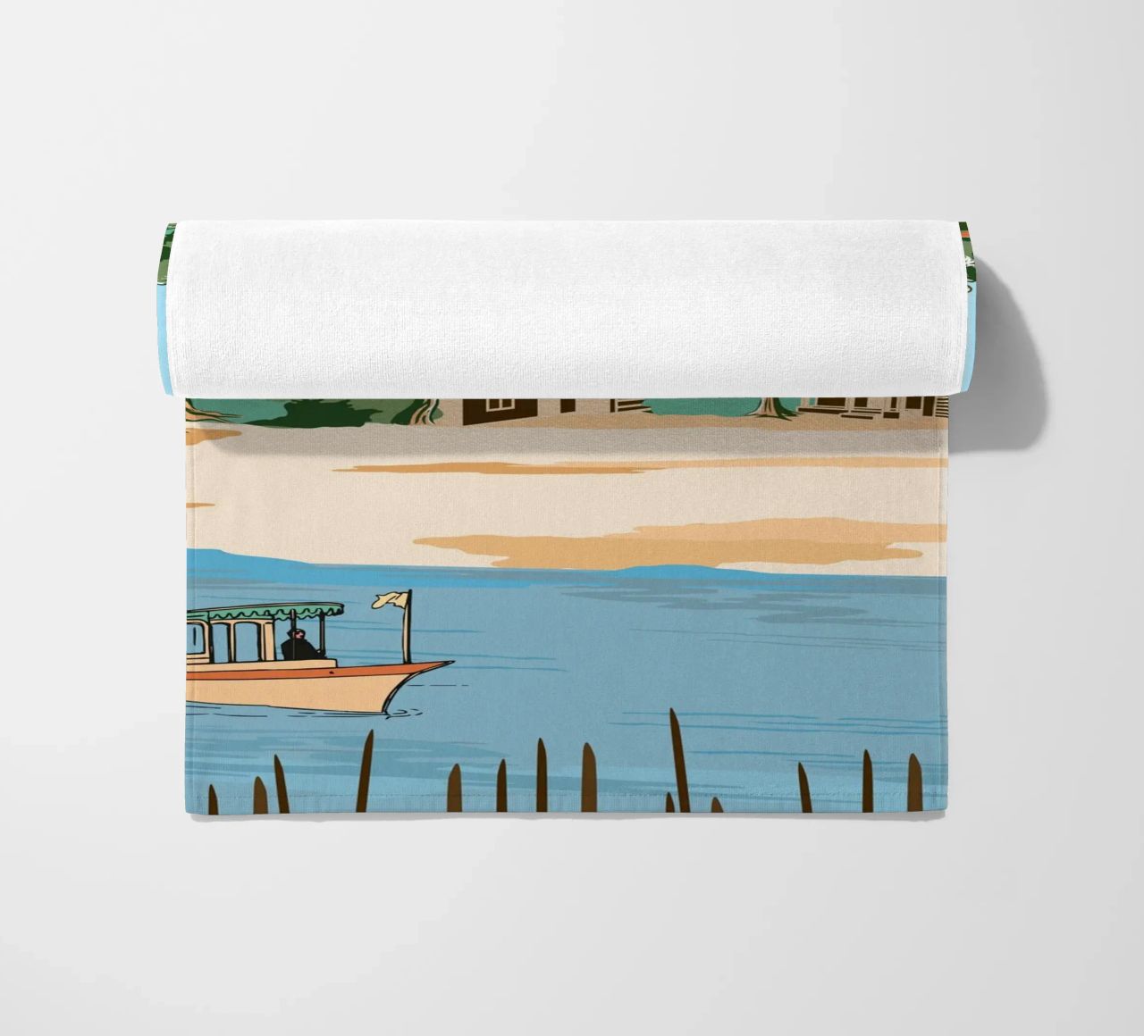 Cap Ferret Vintage Poster | French Coastal Art serviette de plage de Une Affaire de Filles