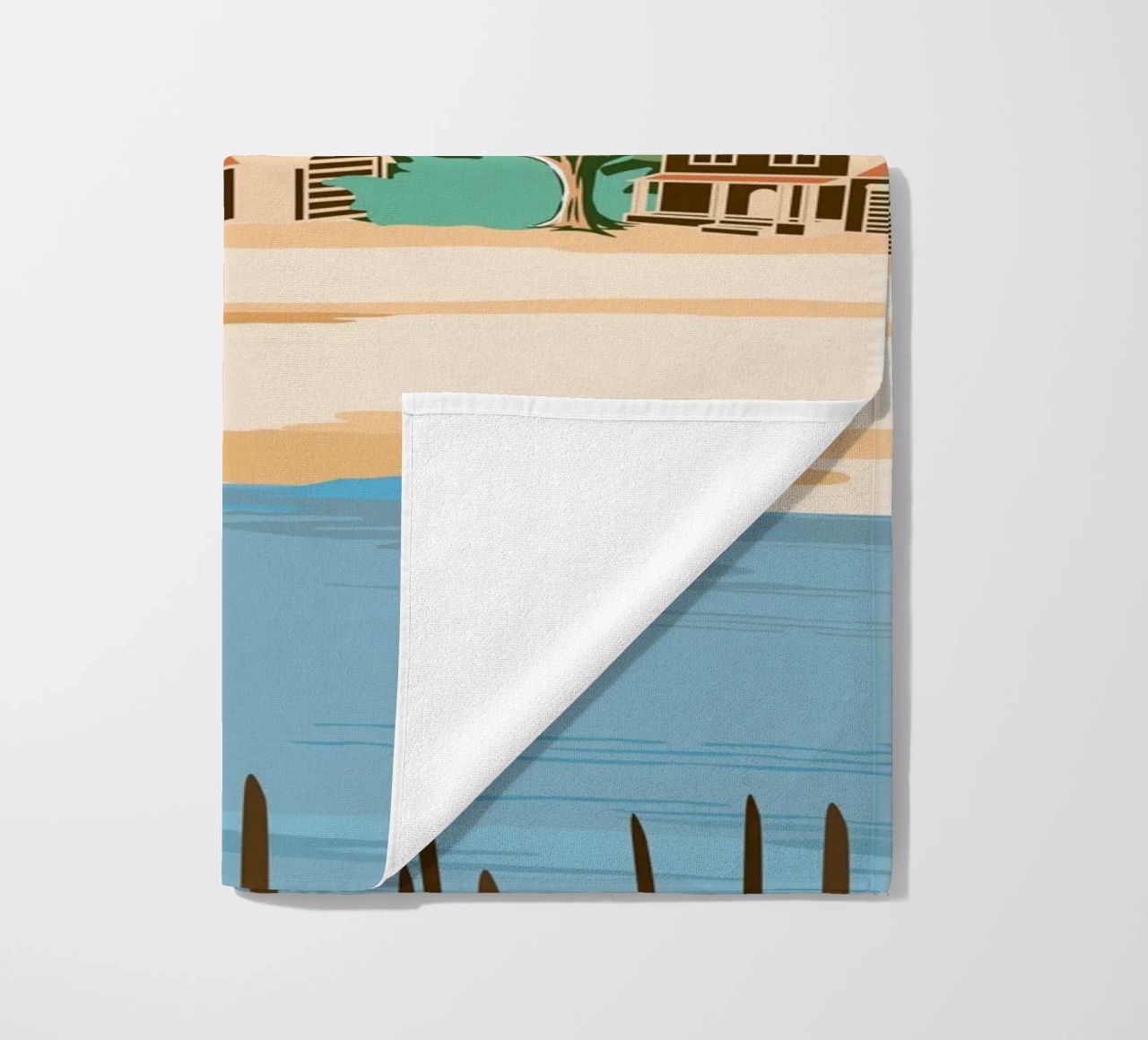 Cap Ferret Vintage Poster | French Coastal Art serviette de plage de Une Affaire de Filles