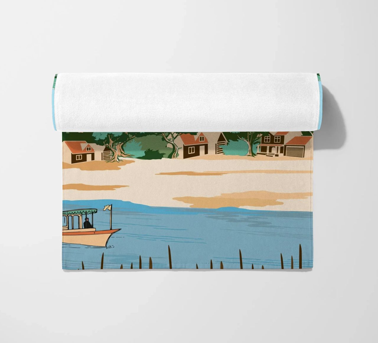 Cap Ferret Vintage Poster | French Coastal Art serviette de plage de Une Affaire de Filles