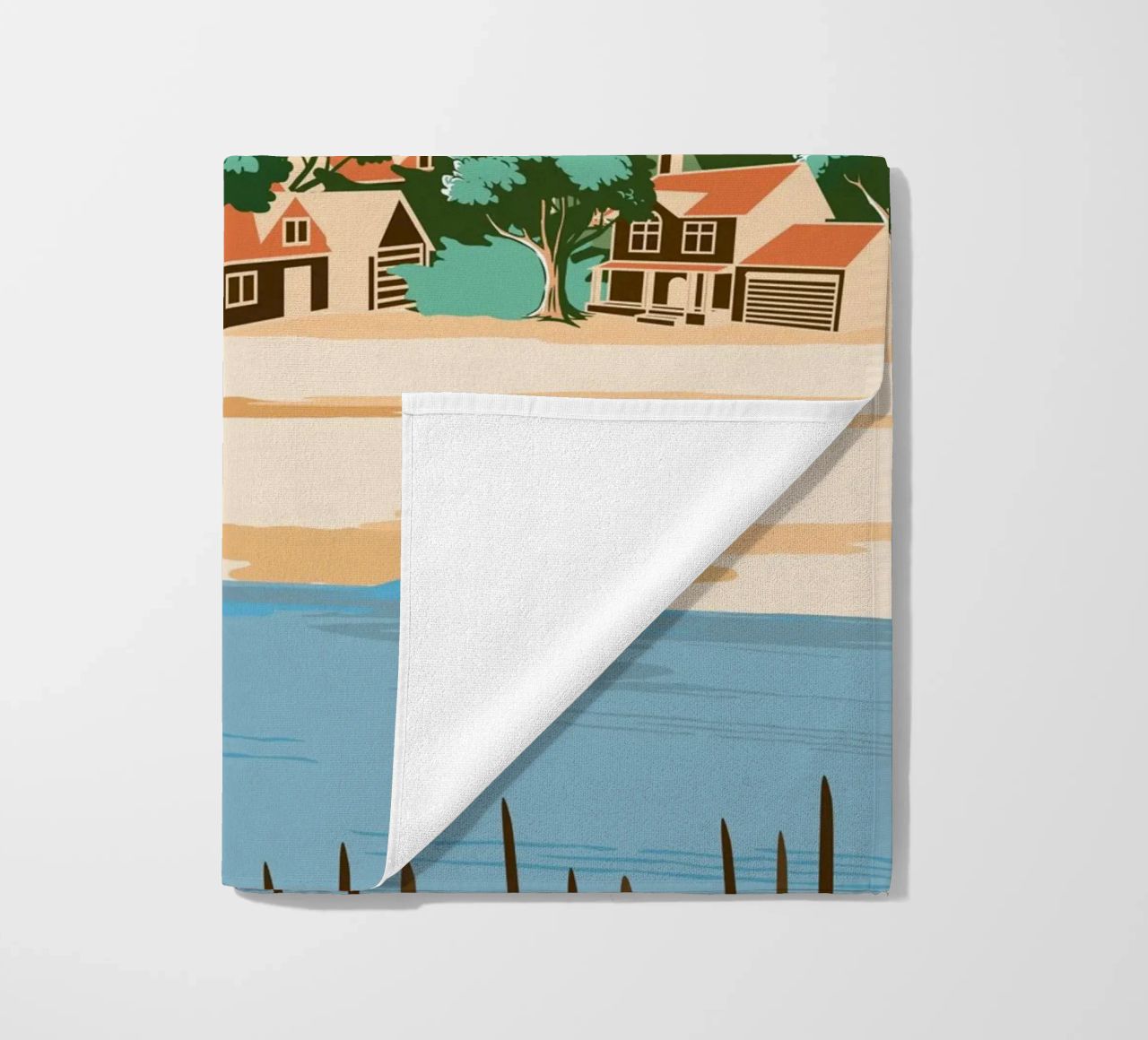 Cap Ferret Vintage Poster | French Coastal Art serviette de plage de Une Affaire de Filles