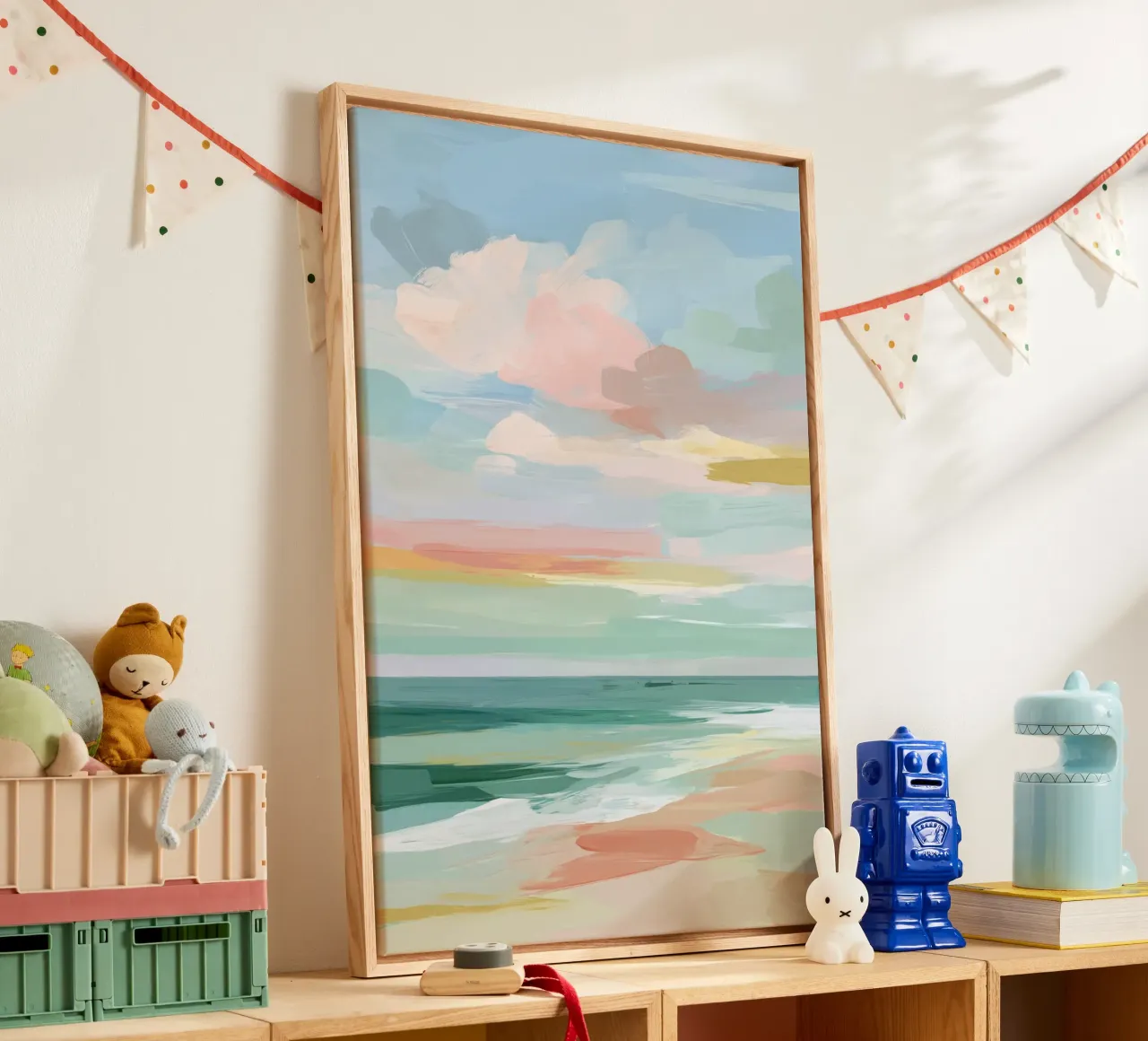 Abstract strand canvas with Floater frame by Imagine