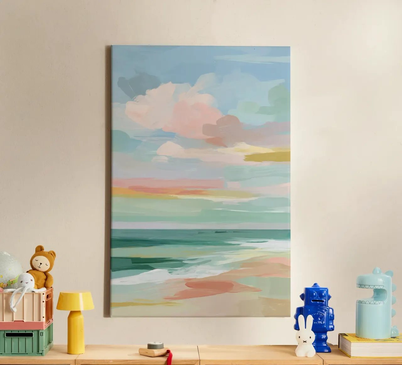 Abstract strand canvas with Floater frame by Imagine