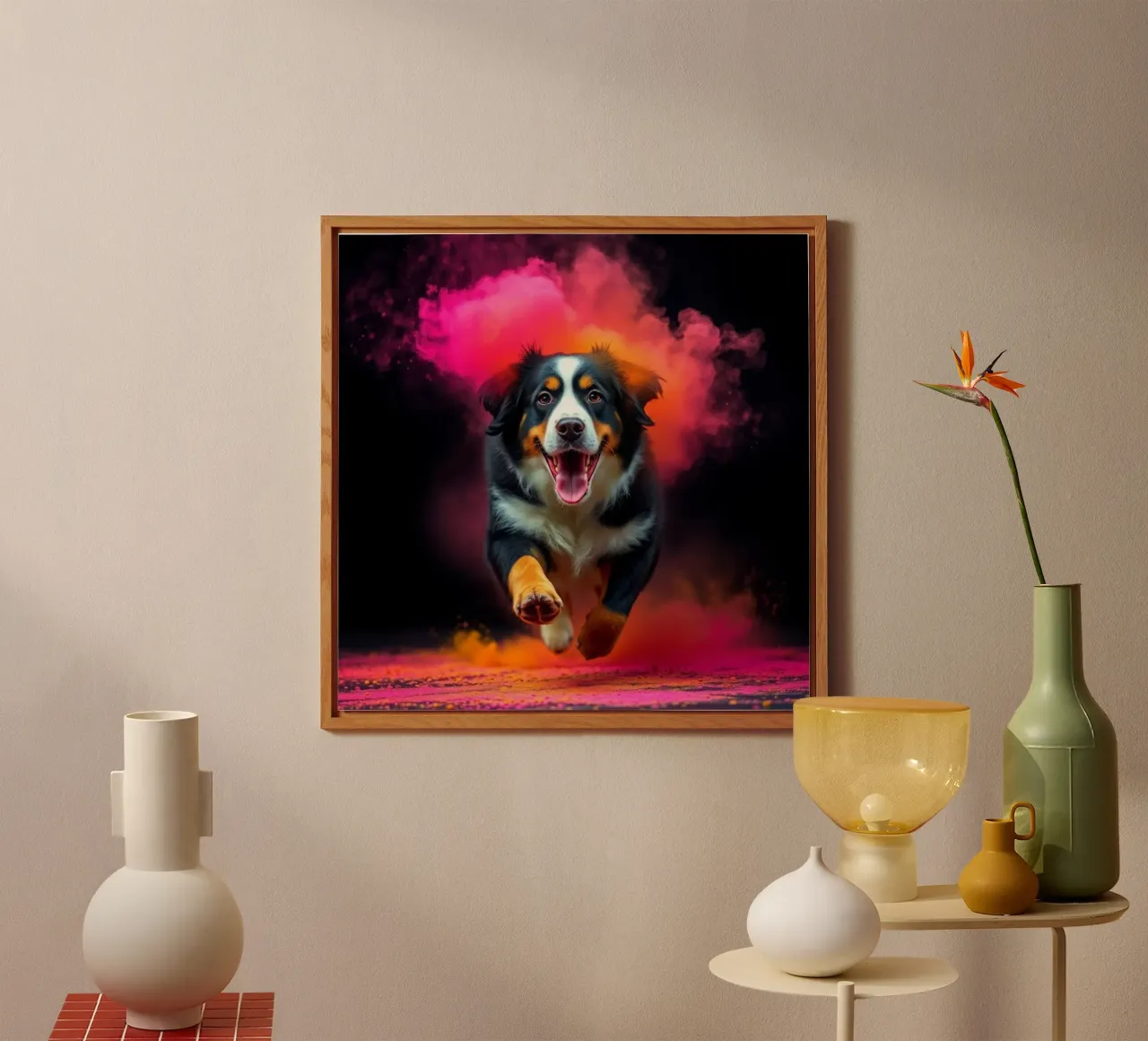 The colorful Bernese Mountain Dog #88 alu-dibond by Yumis.Beargang.and.Me